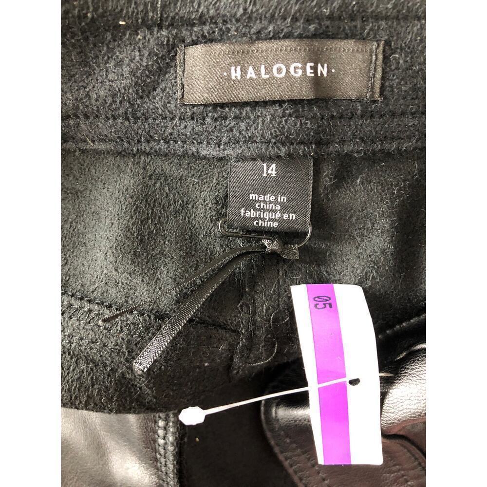 Halogen Pants Faux Leather Straight Leg 5-Pocket Trousers Rich Black NWT Size 14 - Picture 4 of 7